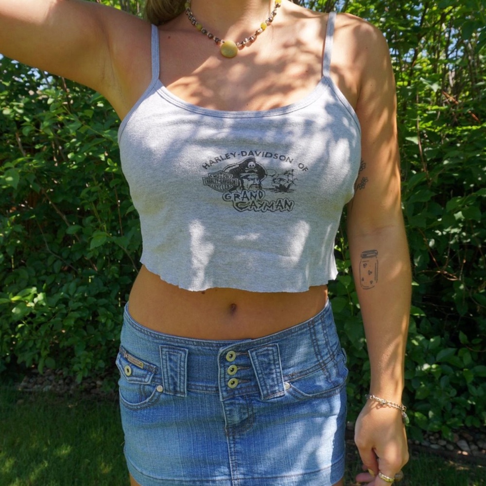 vintage grey harley davidson tank top